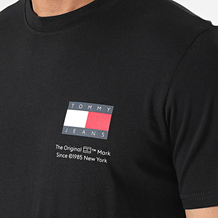 Tommy Jeans - Tee Shirt Slim Essential Flag 8263 Noir