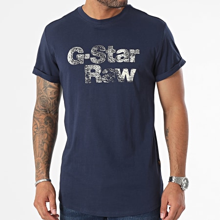G-Star - Tee Shirt Painted D24667-336 Bleu Marine