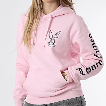 Looney Tunes Sweat Capuche Femme Sleeves Angry Bugs Bunny Rose