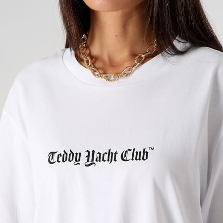 Teddy Yacht Club - Tee Shirt Oversize Large Femme Art Series Dripping Pink Blanc