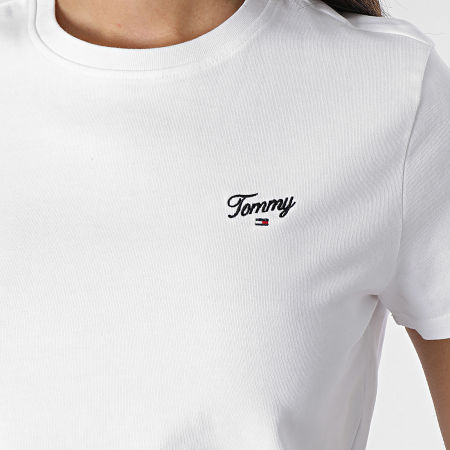 Tommy Jeans - Tee Shirt Col Rond Femme Regular Script 7367 Blanc