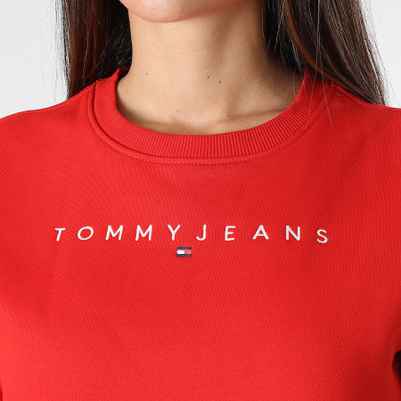 Tommy Jeans - Sudadera de cuello redondo para mujer 7323 Rojo