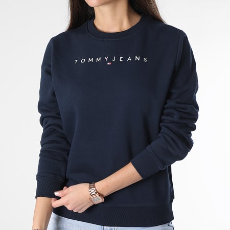 Tommy Jeans - Top donna con girocollo 7323 blu navy