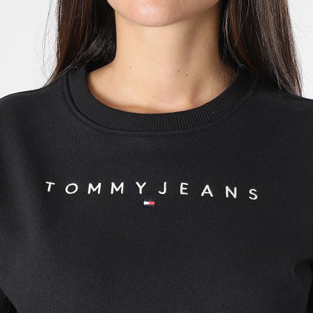 Tommy Jeans - Sudadera de cuello redondo para mujer 7323 Negro