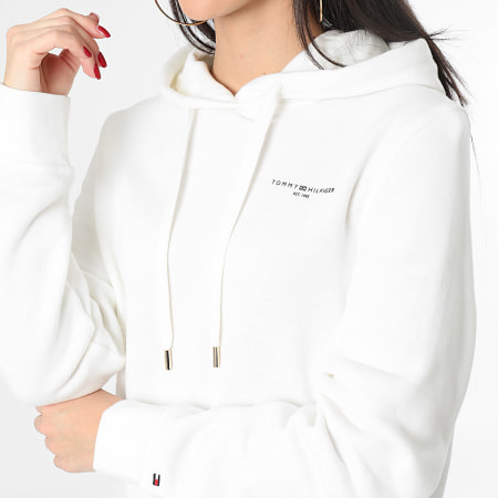 Tommy Hilfiger - Sudadera con capucha Mujer Mini Corp Logo 0274 Blanco