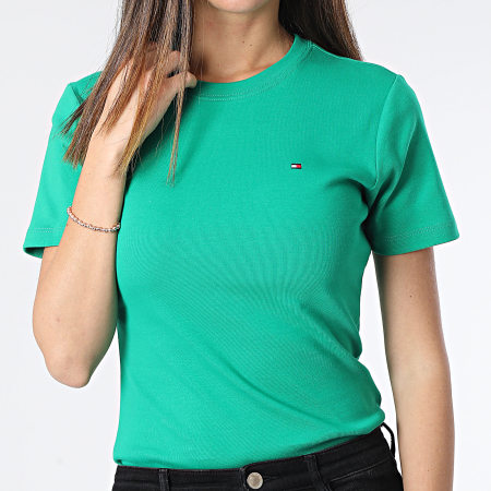 Tommy Hilfiger - Maglietta da donna Cody 0587 a girocollo verde