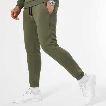 LBO - Set Felpa con girocollo e pantaloni da jogging 3147 Verde Khaki