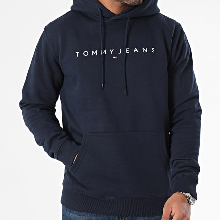 Tommy Jeans - Capuchon met lineair logo 7985 marineblauw