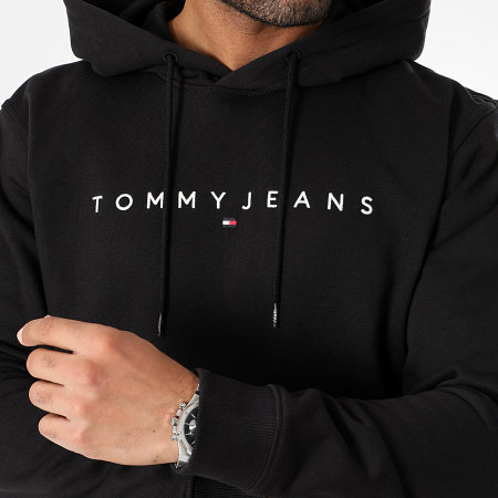 Tommy Jeans - Felpa con cappuccio Linear Logo 7985 Nero