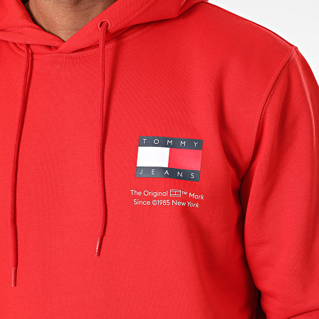 Tommy Jeans - Sweat Capuche Regular Essential Flag 8418 Rouge