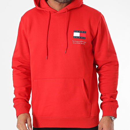 Tommy Jeans - Sweat Capuche Regular Essential Flag 8418 Rouge