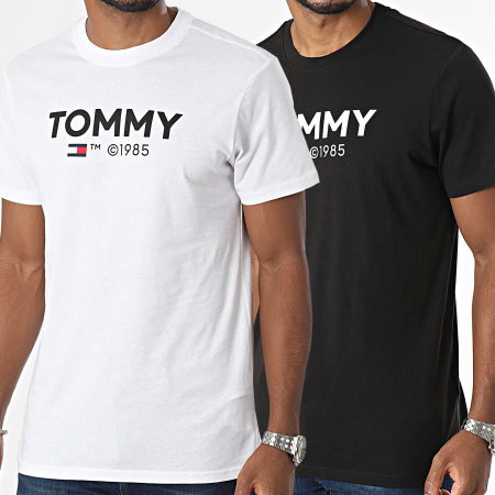 Tommy Jeans - Lot De 2 Tee Shirts Slim DNA 8863 Blanc Noir