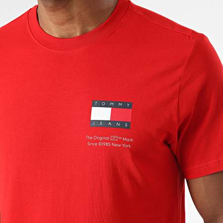 Tommy Jeans - Tee Shirt Slim Essential Flag 8263 Rouge