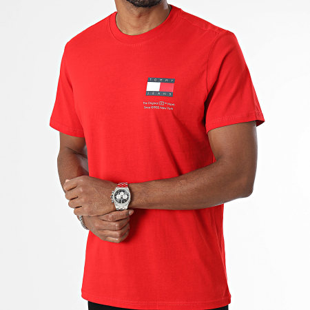 Tommy Jeans - Essential Flag Slim Camiseta 8263 Rojo