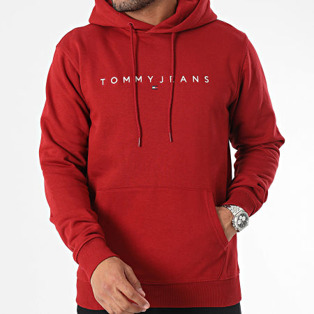 Tommy Jeans - Sudadera con capucha Logo Linear 7985 Burdeos