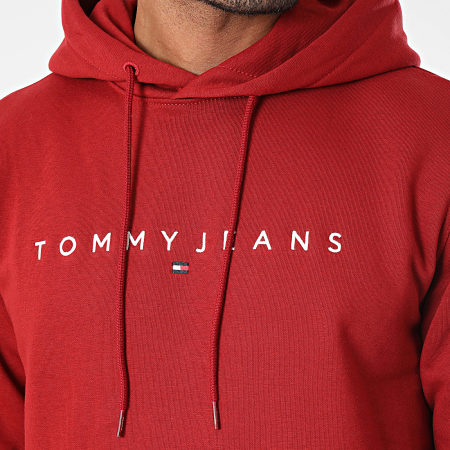 Tommy Jeans - Sudadera con capucha Logo Linear 7985 Burdeos