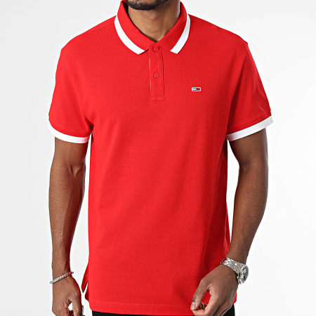 Tommy Jeans - Polo Manches Courtes Solid Tipped 8313 Rouge