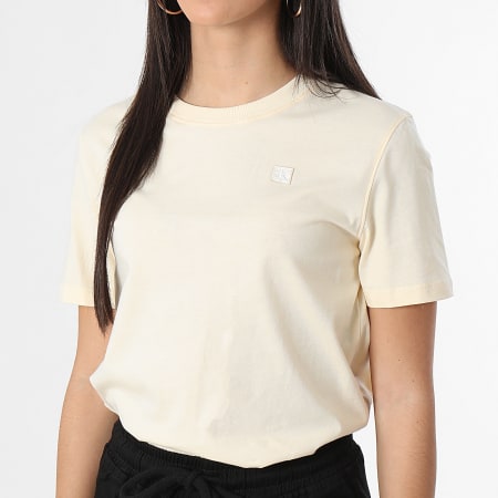 Calvin Klein - Maglietta con ricamo da donna Regular 3226 Beige