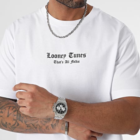 Looney Tunes - Camiseta Oversize Large Taz Graffiti Gris Blanco