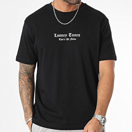 Looney Tunes - Camiseta Oversize Large Taz Graffiti Gris Negro