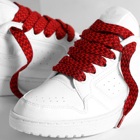 Adidas Originals - Baskets NY 90 Cloud White Core Black x Superlaced Gros Lacet Rouge