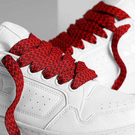 Adidas Originals - Zapatillas NY 90 Cloud White Core Black x Superlaced grandes cordones rojos