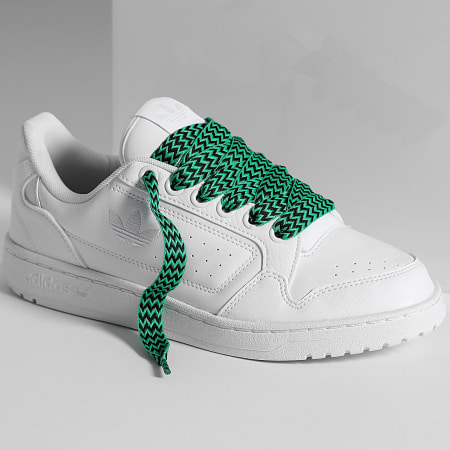 Adidas Originals - Zapatillas NY 90 Cloud White Core Black x Superlaced grandes cordones verdes