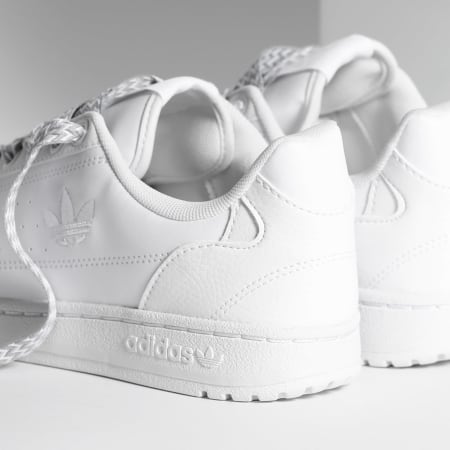 Adidas Originals - Baskets NY 90 Cloud White Core Black x Superlaced Gros Lacet Gris