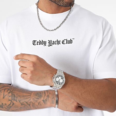 Teddy Yacht Club - Tee Shirt Oversize Large Art Series Dripping Blue Blanc