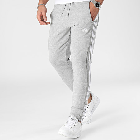 Adidas Performance - IC0052 Pantalón de chándal de 3 rayas gris jaspeado