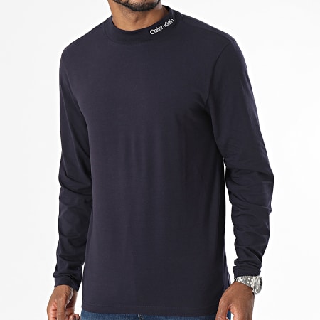Calvin Klein - Tee Shirt Manches Longues Logo 2757 Bleu Marine