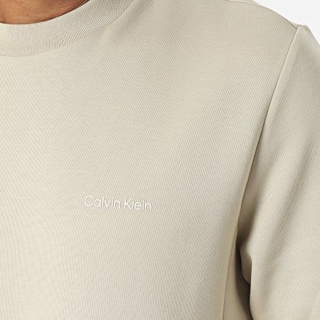 Calvin Klein - Cuello redondo Micro Logo Repreve Sudadera 9926 Beige