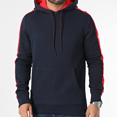 Jack And Jones - Felpa con cappuccio Huncho blu navy rosso