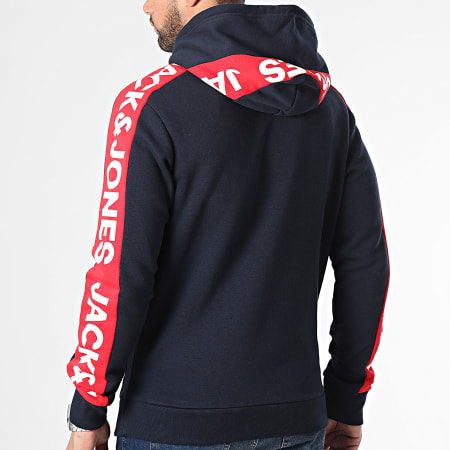 Jack And Jones - Sweat Capuche Huncho Bleu Marine Rouge