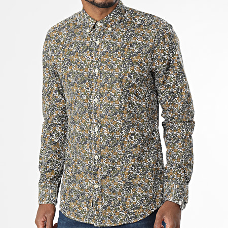 Only And Sons - Sky Life Camisa Manga Larga Blanco Beige Floral