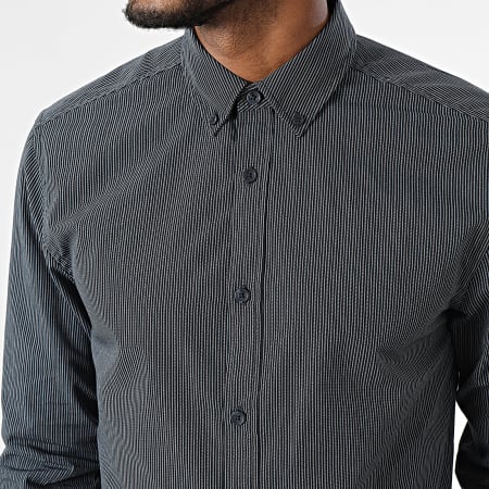 Only And Sons - Camicia a righe a manica lunga in stile navy
