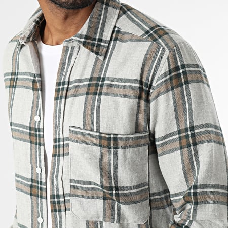 Only And Sons - Stone Life Camisa de Manga Larga a Cuadros Gris Heather