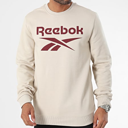 Reebok - Felpa girocollo Big Logo Beige