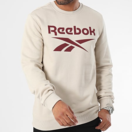 Reebok - Felpa girocollo Big Logo Beige
