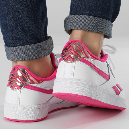Reebok - Baskets Femme Club C Revenge 100070174 Footwear White Laser Pink Gold