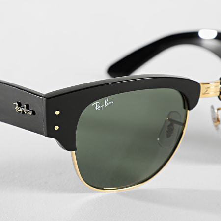 Ray-Ban - Gafas de sol Mega Clubmaster RB0316S Negro Oro Verde