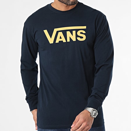 Vans - Camiseta clásica azul marino de manga larga