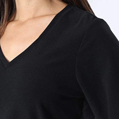 Vero Moda - Pila Jersey de mujer con cuello en V Negro