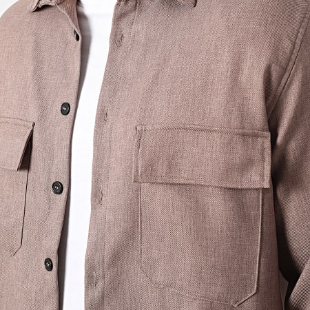 Frilivin - Conjunto marrón de camisa de manga larga y pantalón de chándal