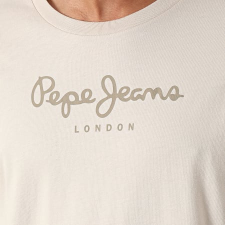 Pepe Jeans - Tee Shirt Manches Longues Eggo Beige
