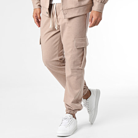 Uniplay - Set di pantaloni cargo e maglietta beige e taupe