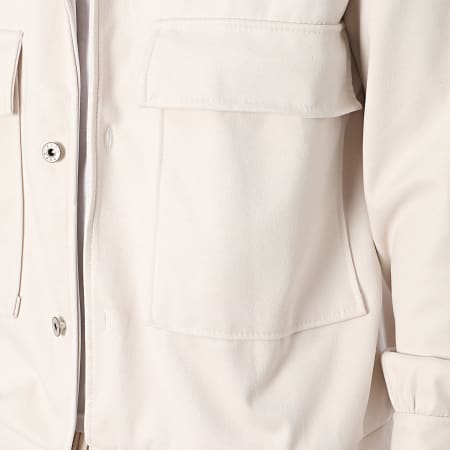 Uniplay - Conjunto de sobrecamisa y pantalón cargo beige claro