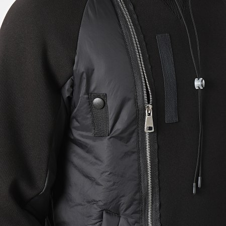 Uniplay - Sudadera negra con capucha y cremallera