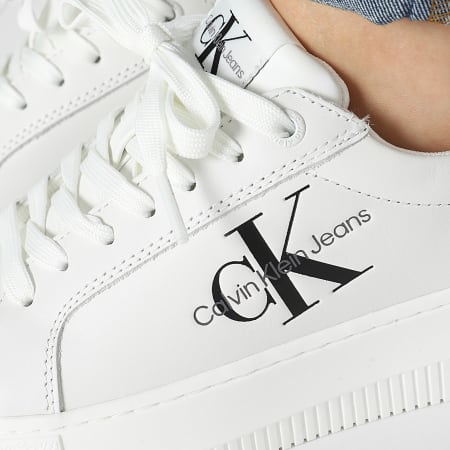 Calvin Klein - Zapatillas de mujer Chunky Cupsole Lace Up Mono 0823 Bright White Exotic Mint