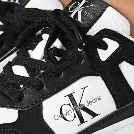 Calvin Klein - Cupsole Low Mix 1301 Negro Blanco Brillante Zapatillas Mujer